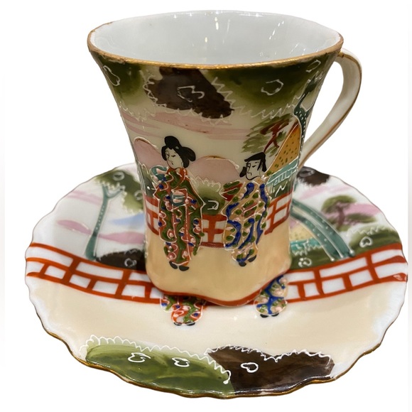 Nippon Other - NWOT Vintage Nippon Japanese Hand painted Coffee/Tea Cup and Matching Saucer 4oz
